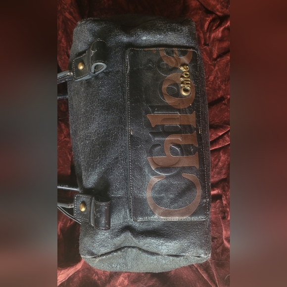 ☆RESERVRD☆ Vintage Chloe Eclipse Distressed Leather Boston Bag - Picture 2 of 16